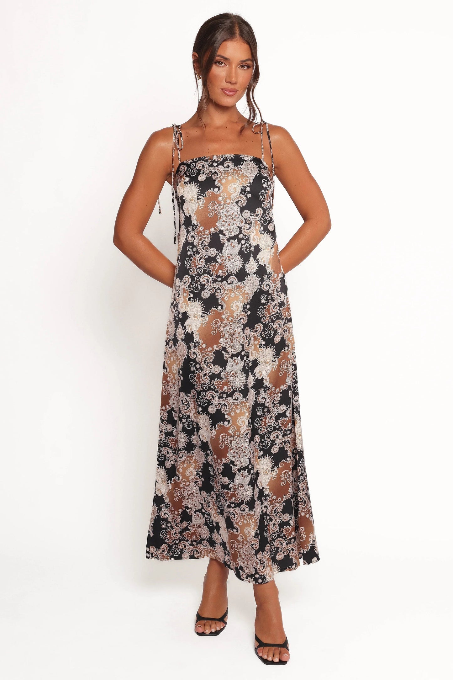 Aster Paisley-Print Tie-Strap Maxi Dress