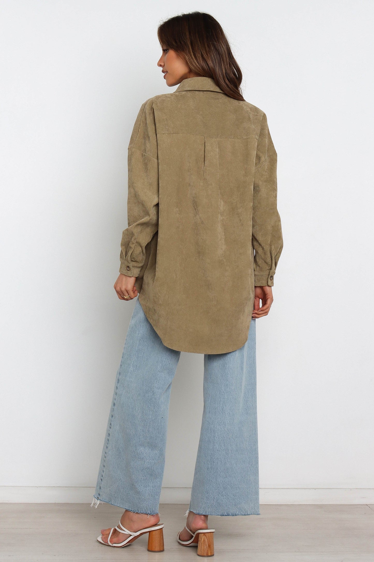 Collared Corduroy Button-Front Jacket