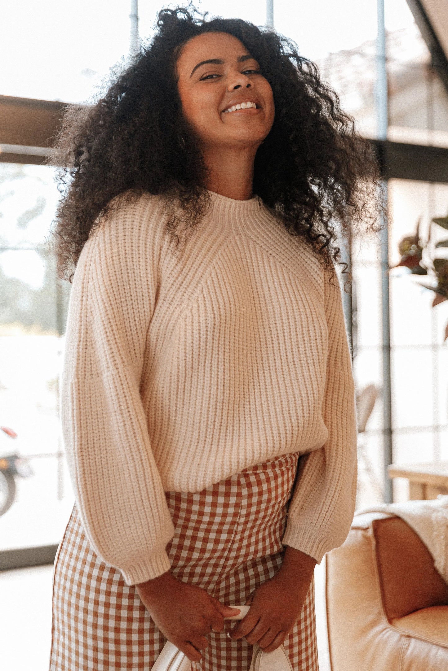 Cozy Round-Neck Relaxed Knit Sweater