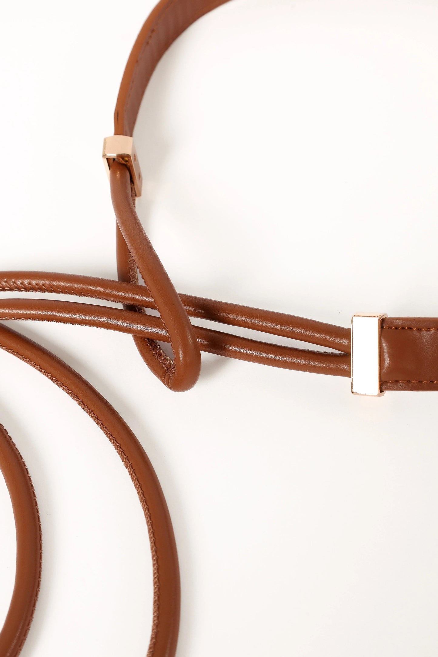 Faux Leather Gold-Clasp Belt