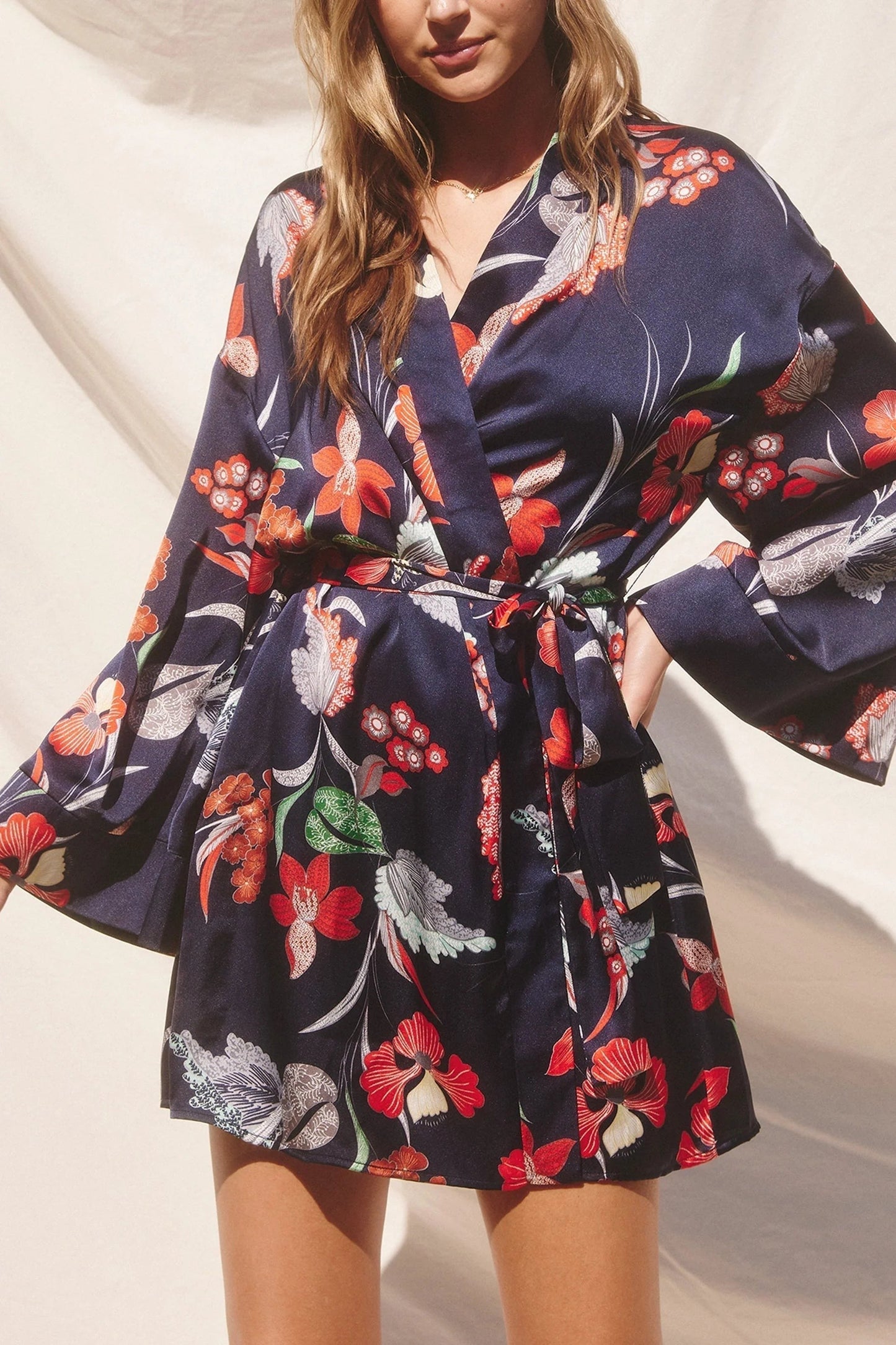 Floral Wrap Mini Dress