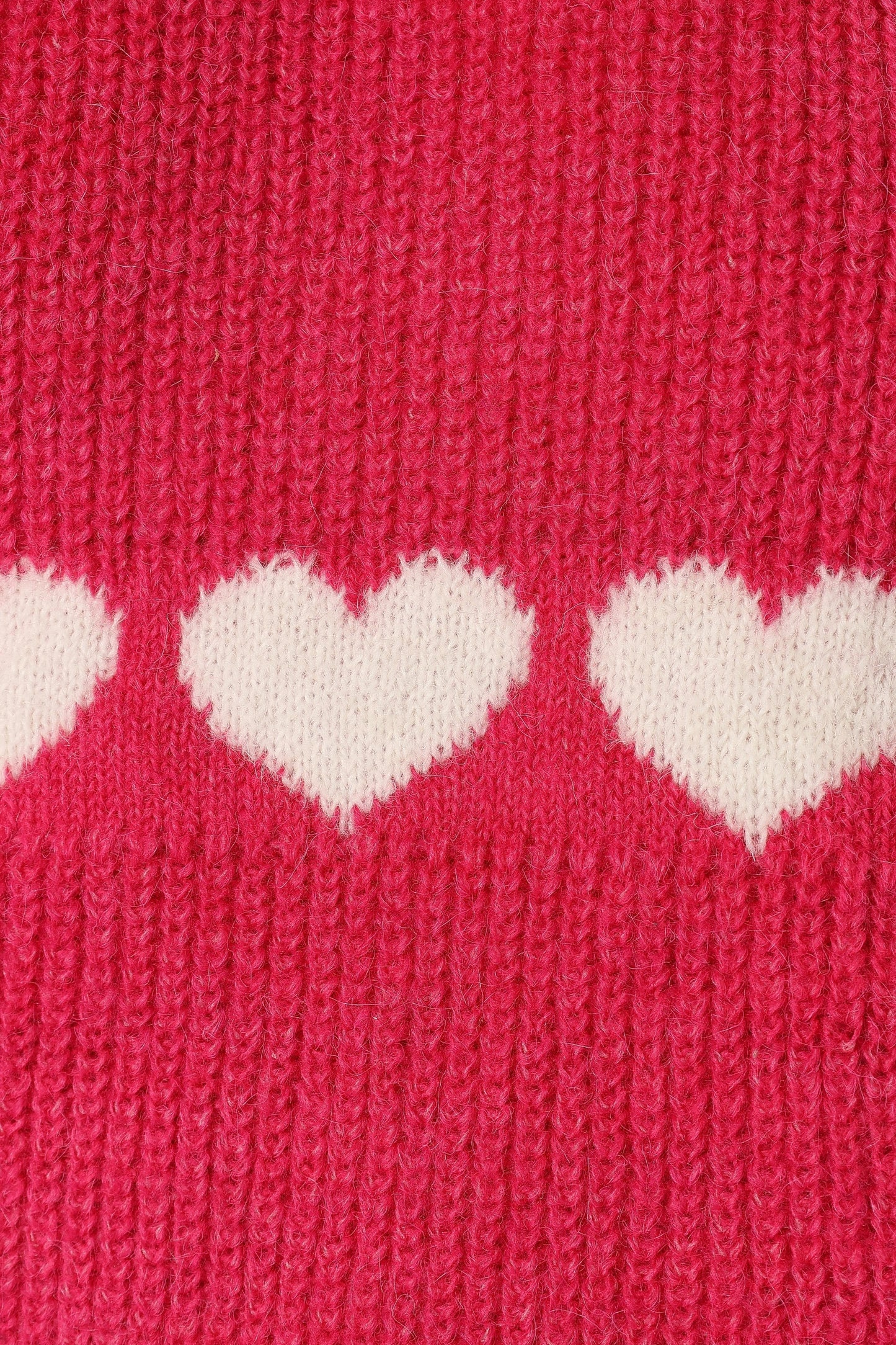Heart-Stripe Ribbed Knit Sweater