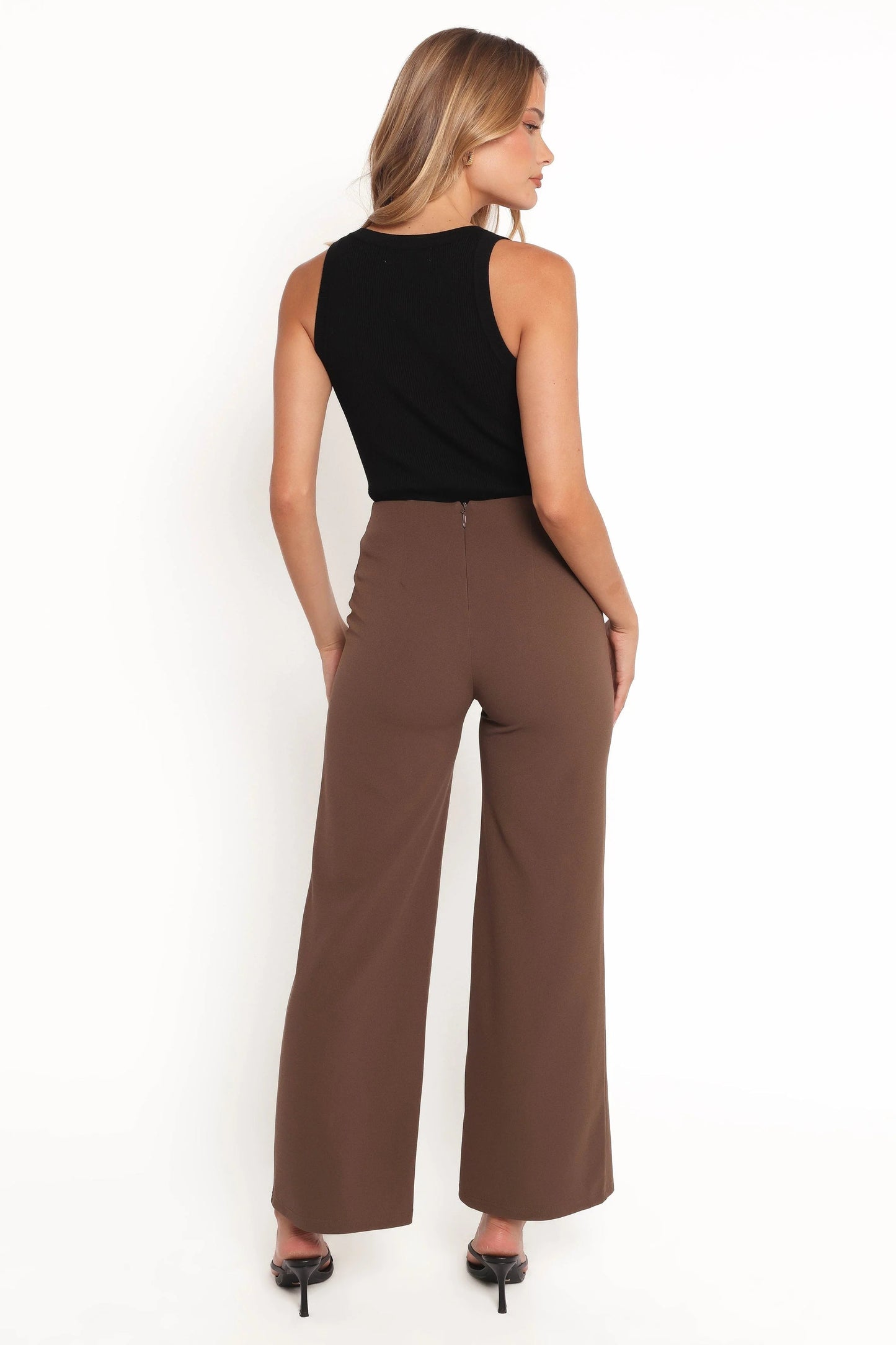 High-Waist Straight-Leg Tailored Pants