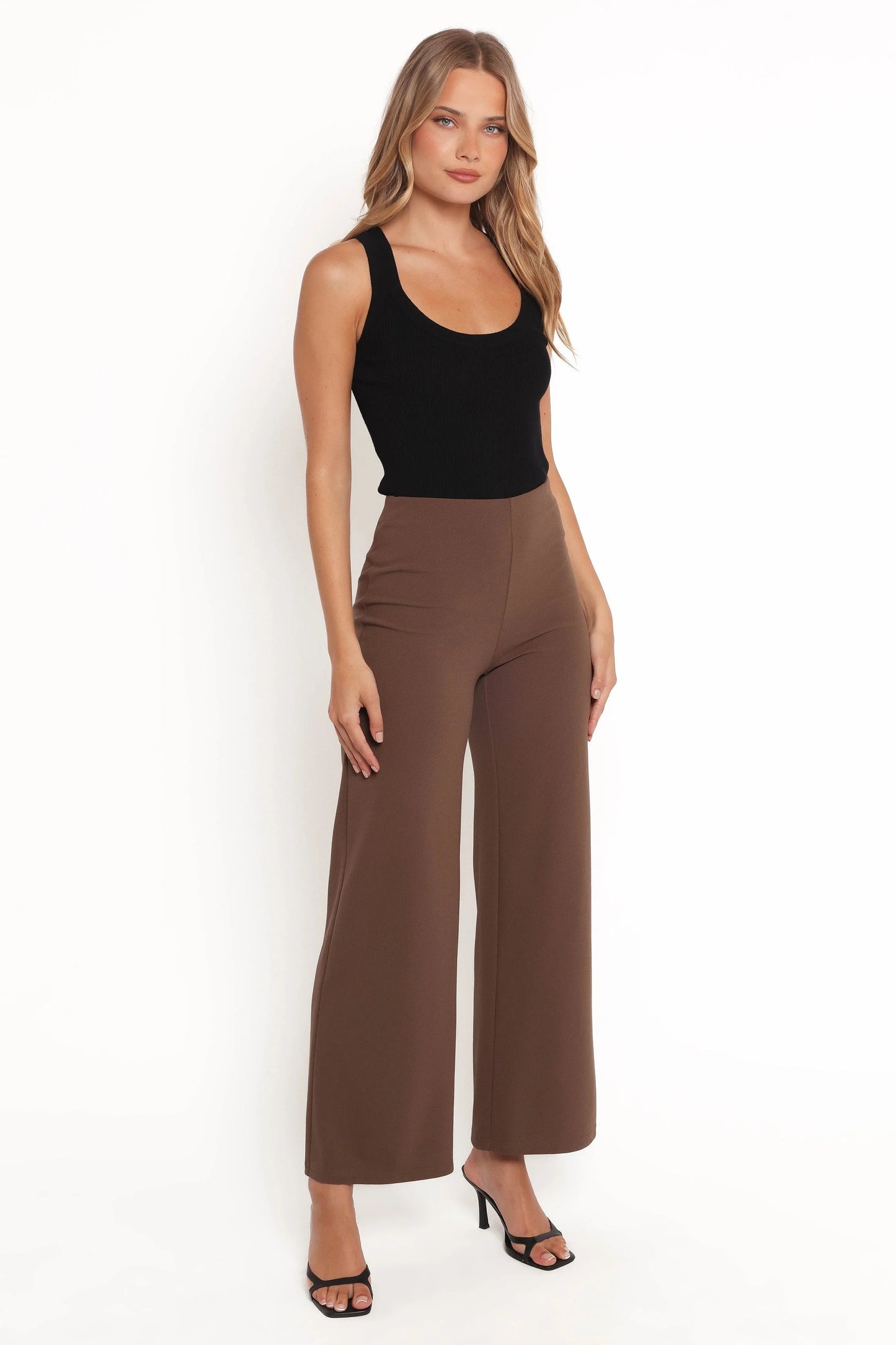High-Waist Straight-Leg Tailored Pants