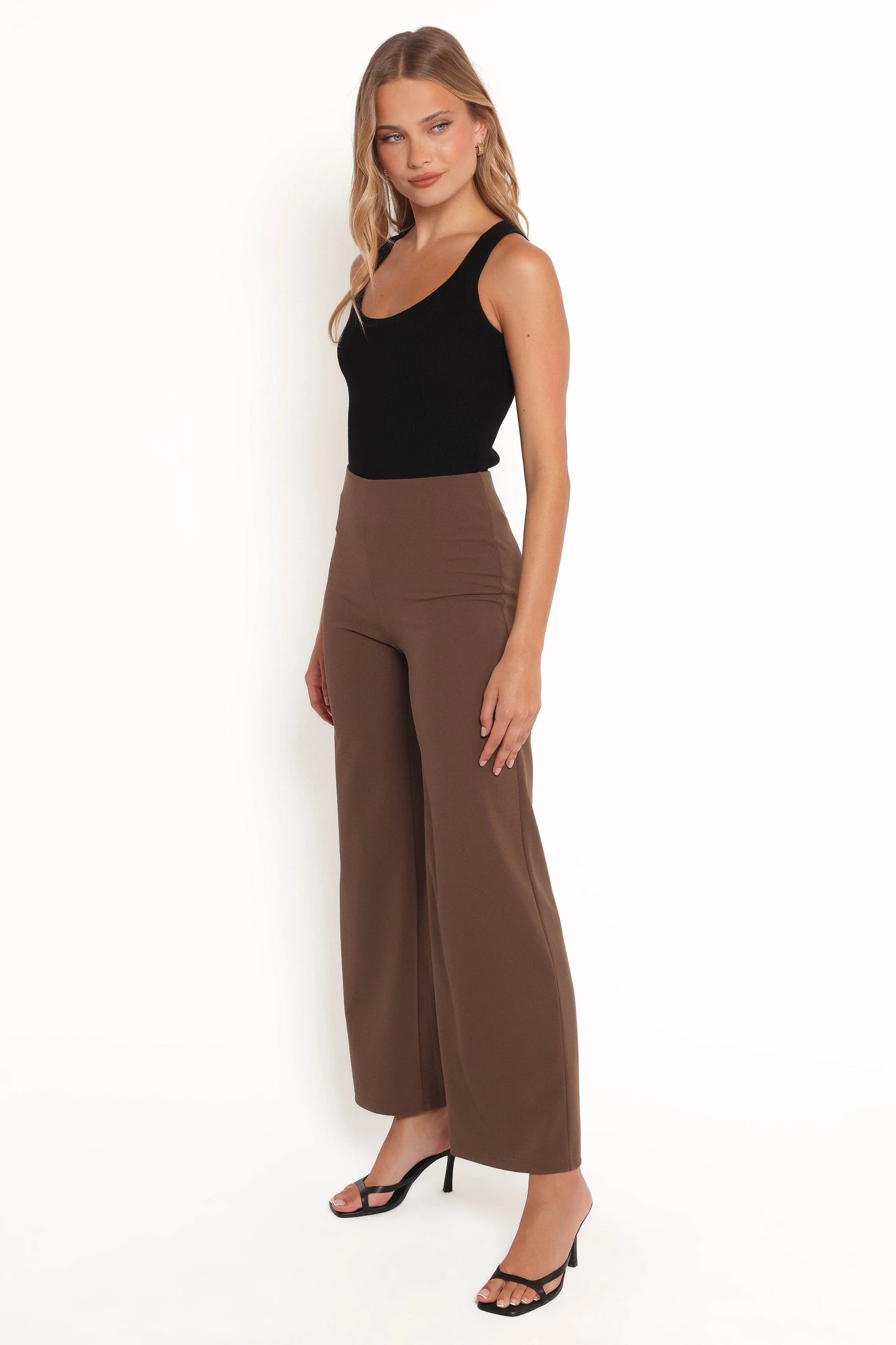 High-Waist Straight-Leg Tailored Pants