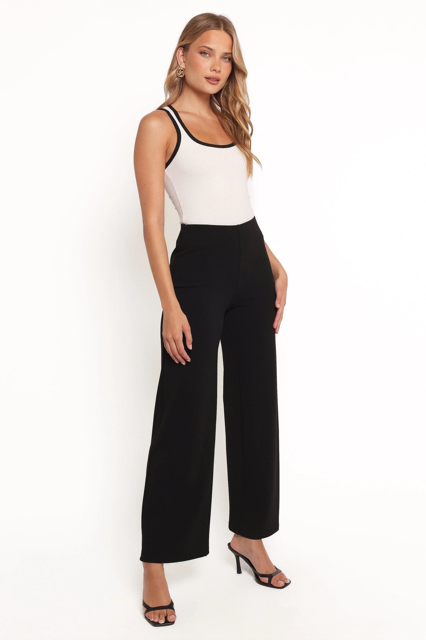 High-Waist Straight-Leg Tailored Pants