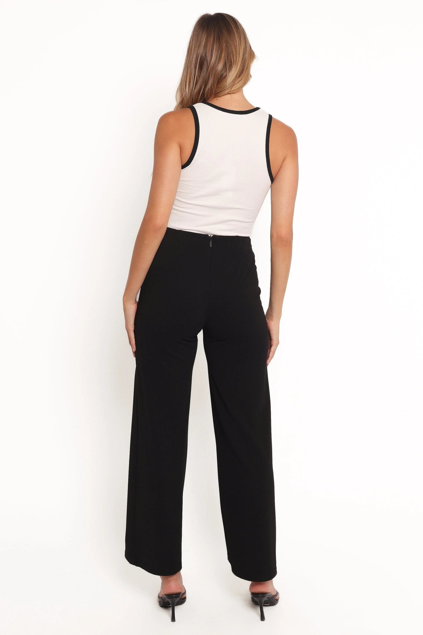 High-Waist Straight-Leg Tailored Pants