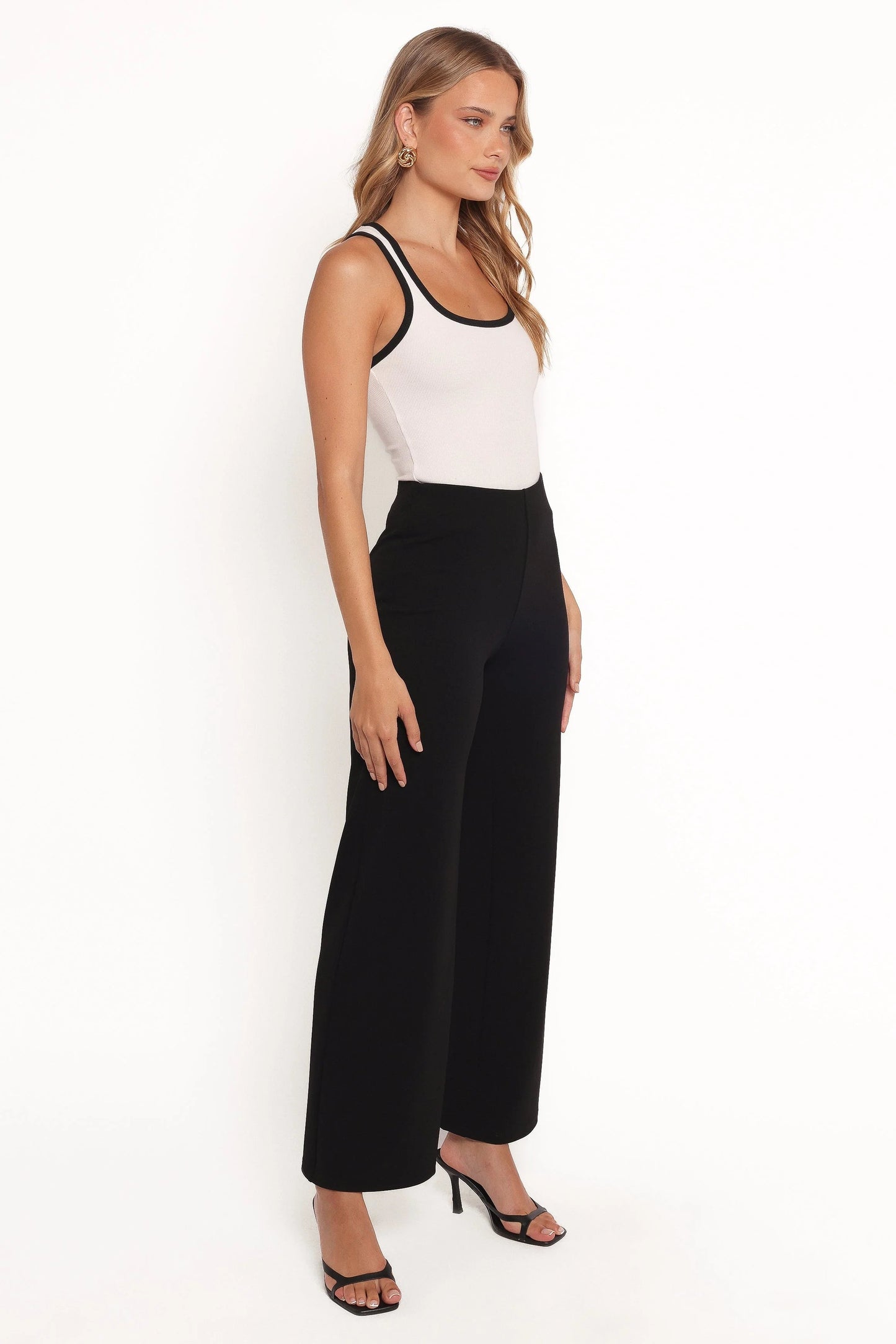 High-Waist Straight-Leg Tailored Pants