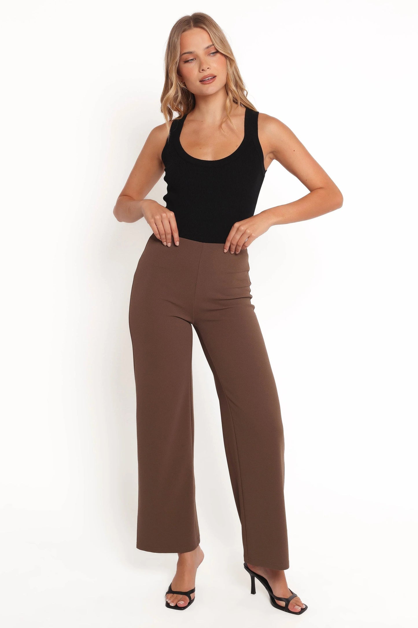 High-Waist Straight-Leg Tailored Pants