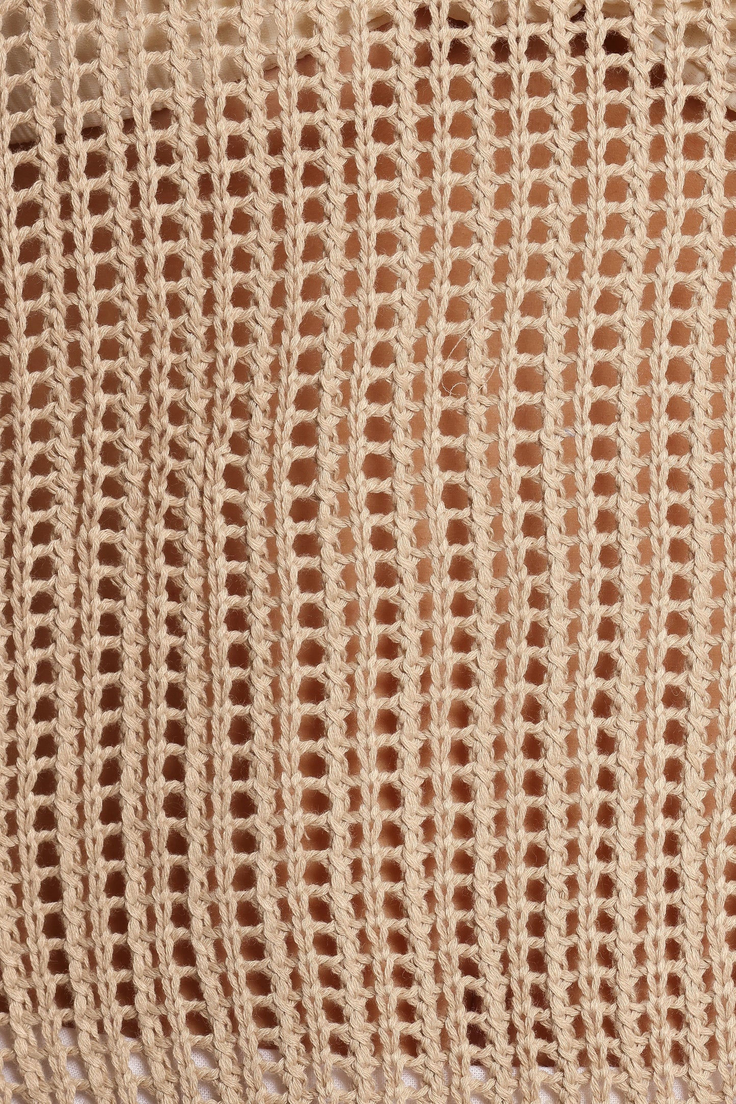Open-Weave Crochet Knit Sweater