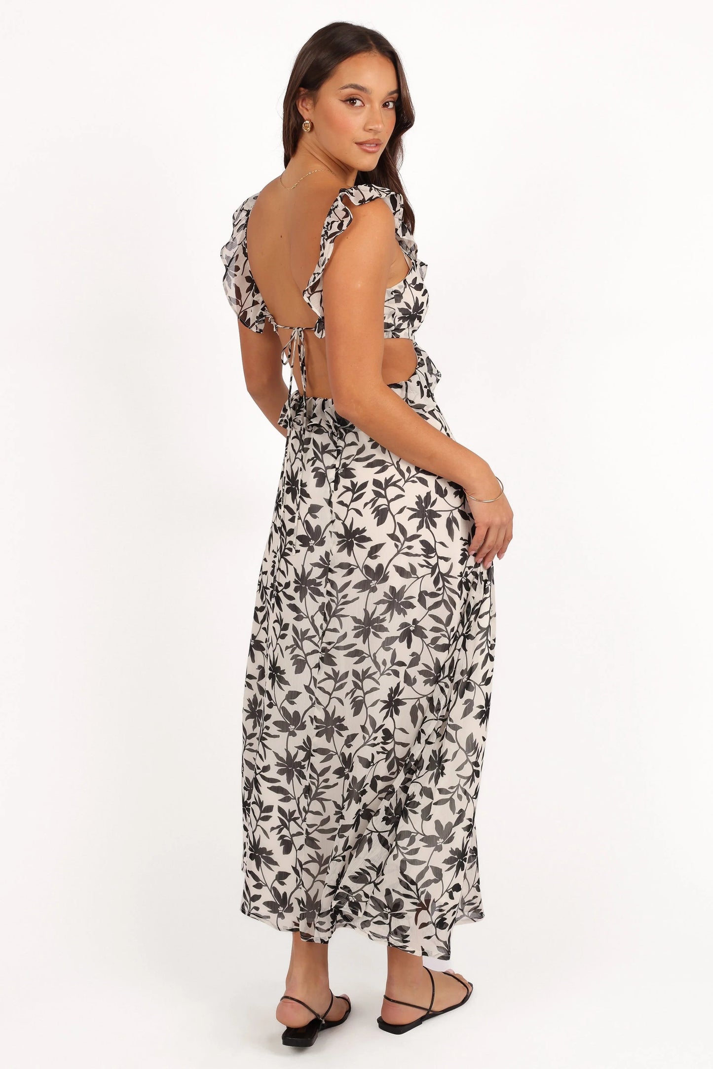 Ruffle Trim Maxi Dress