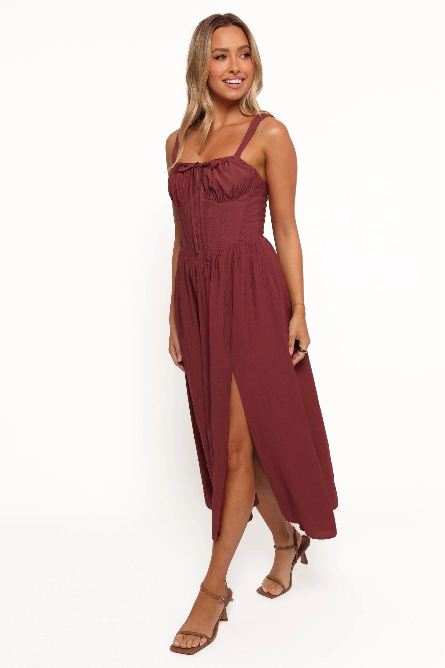 Structured Boned Midi Dress