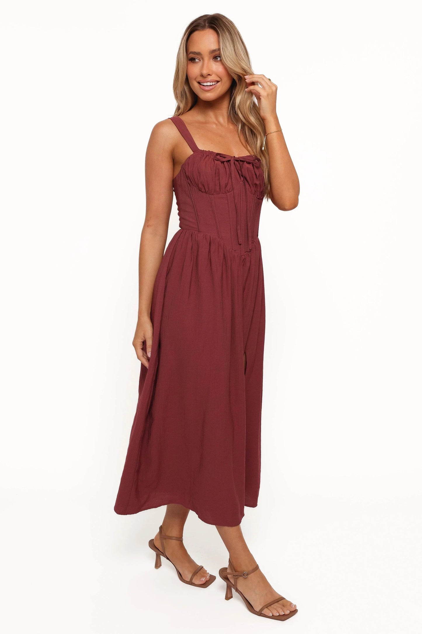 Structured Boned Midi Dress