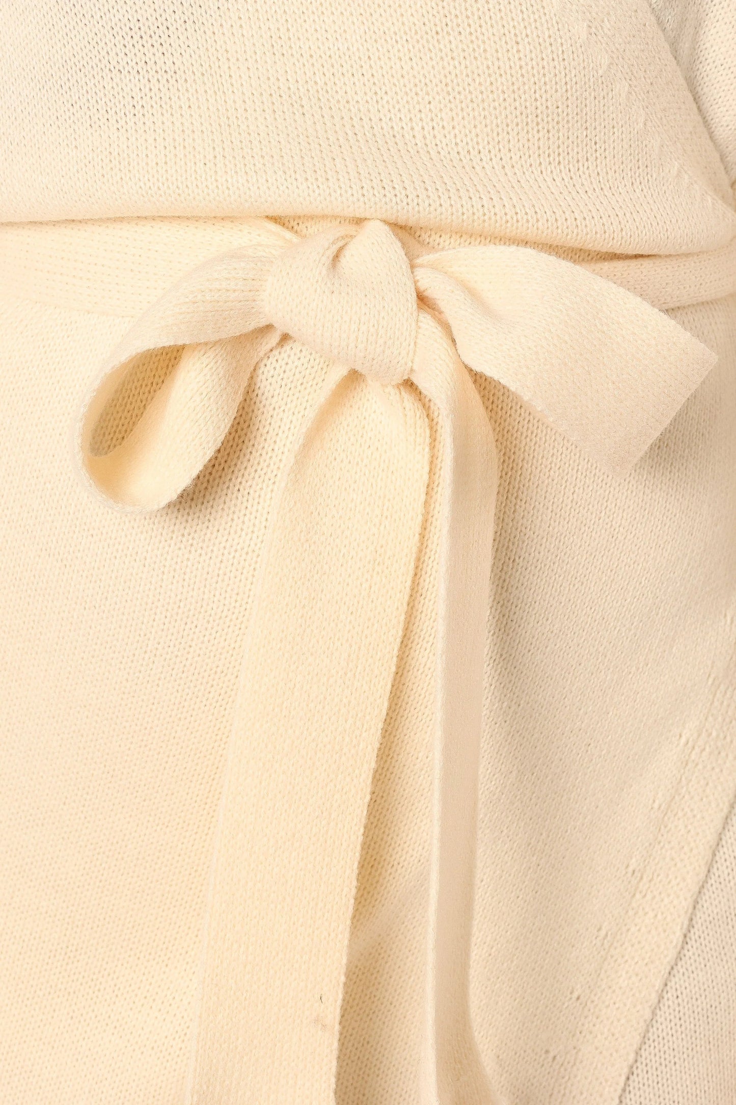 Wrap-Front Knit V-Neck Midi Dress