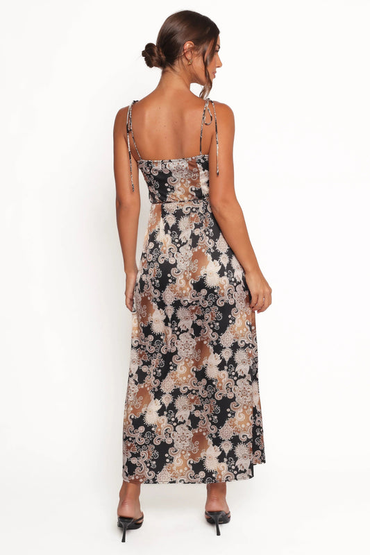 Aster Paisley-Print Tie-Strap Maxi Dress
