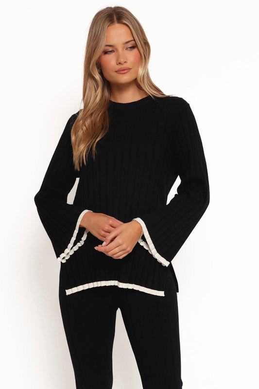 Dora Contrast Trim Knit Top
