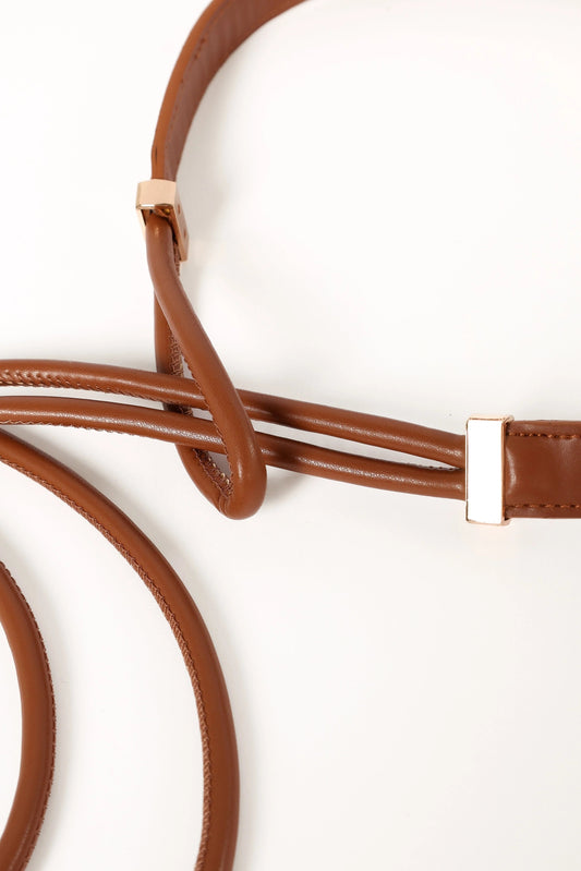 Faux Leather Gold-Clasp Belt