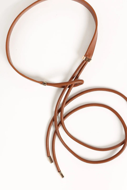Faux Leather Gold-Clasp Belt
