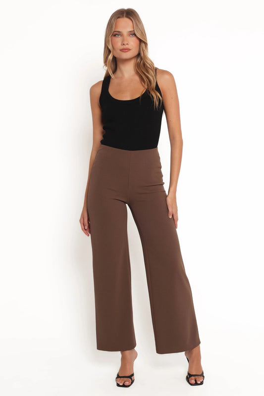 High-Waist Straight-Leg Tailored Pants