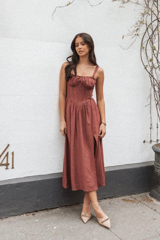 Structured Boned Midi Dress