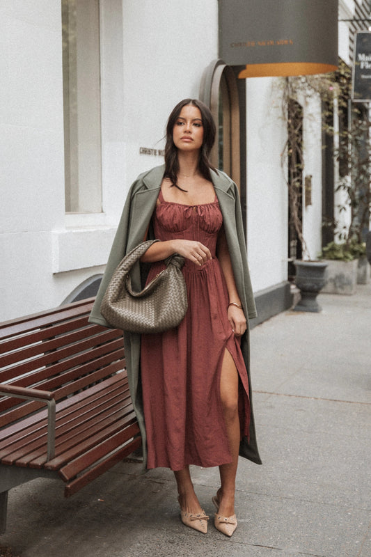Structured Boned Midi Dress